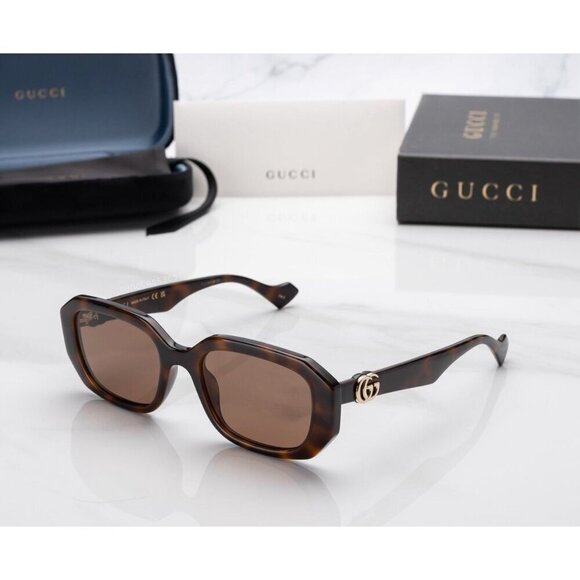 NWT Gucci GG1535S-002 Havana Square 54mm Sunglasses main image 8